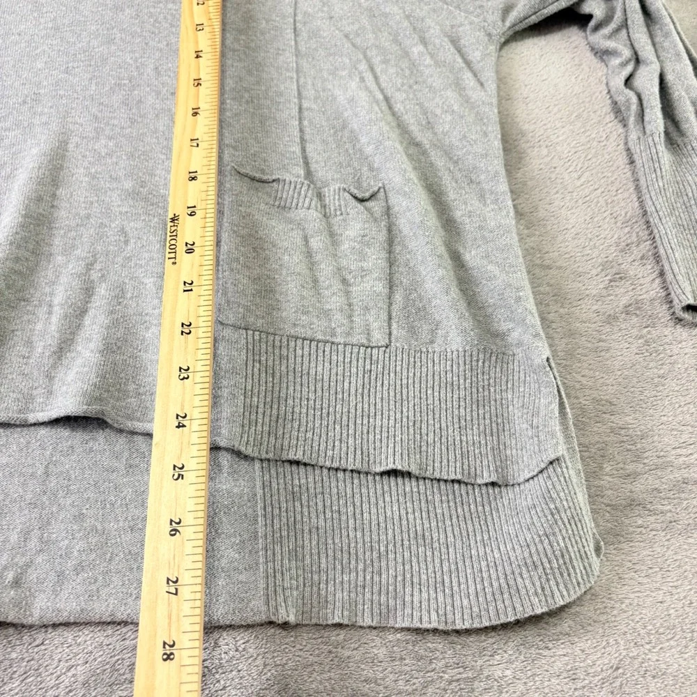 Eileen Fisher L Grey Organic Cotton Boxy‎ High Low Knit Sweater Pocket Lagenlook